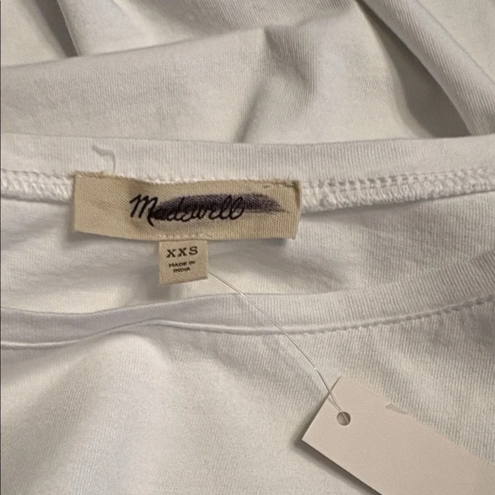 Madewell women’s Puff-Sleeve Drop-Shoulder Knit Oversized Top white Size XXS NWT
